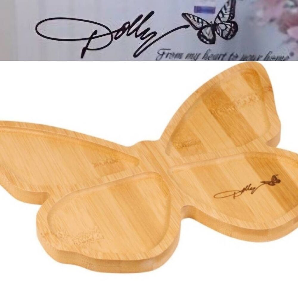 Dolly Parton Butterfly Shaped Bamboo Tray